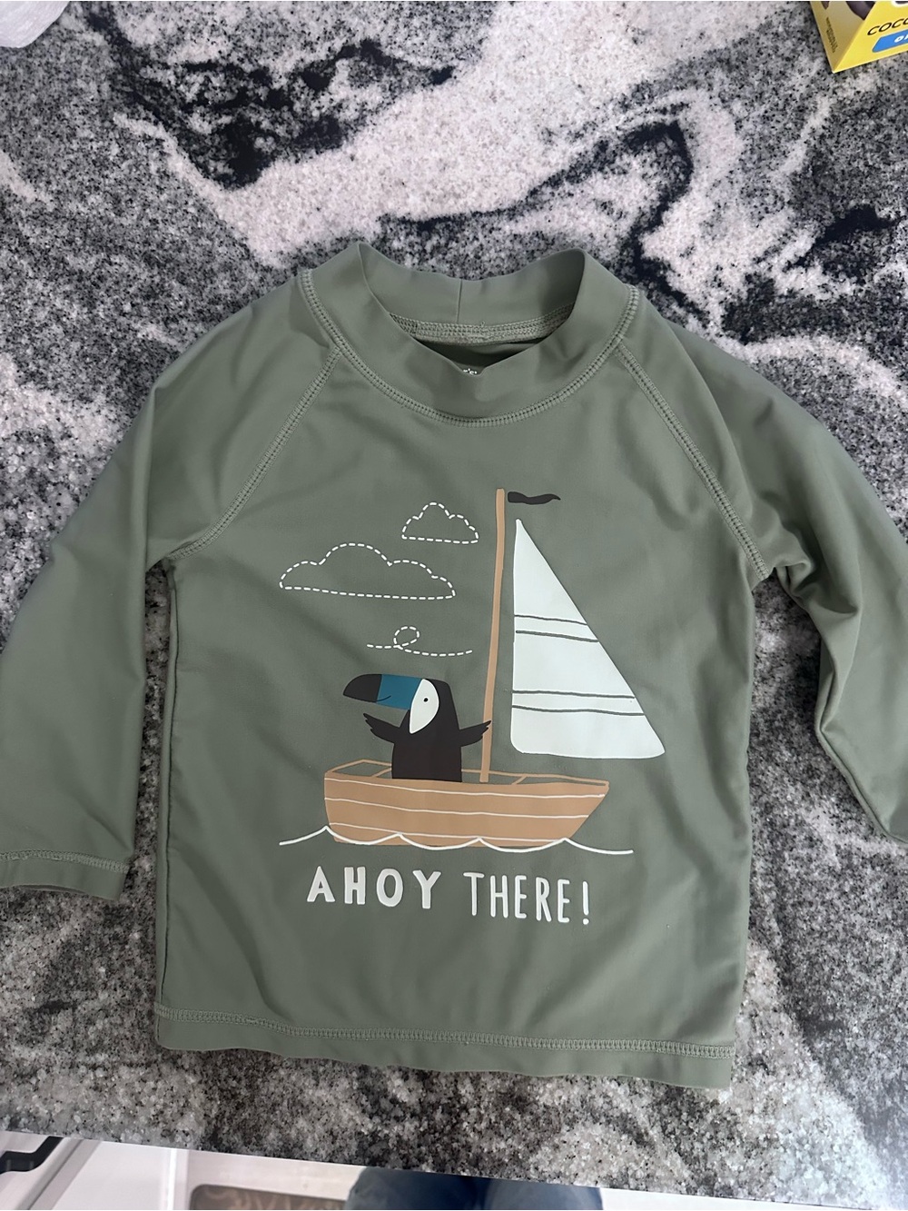 Carter's Olive Green Long-Sleeve Rash Guard